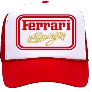 80s F1 Racing Retro Vintage Style Ferrari Trucker Hat Grand Prix Formula Race
